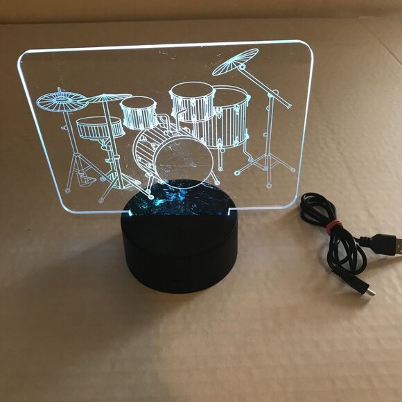 Drum Set Mood Light Battery or USB Powered Preowned - Picture 3 of 10